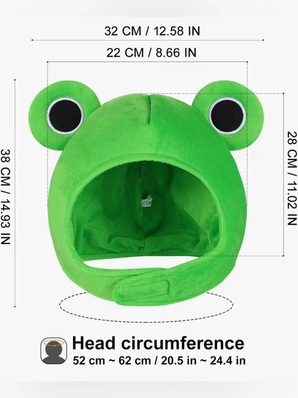 Frog Hat,Green Frog Ears Hat Cap Hooded Frog Hat for Halloween Costume Cosplay